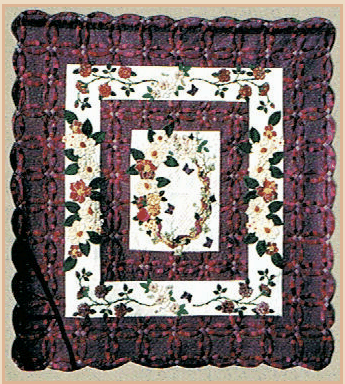 Magnolia Double Wedding Ring Quilt Designed pieced and quilted by Margie 